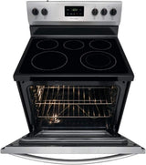 Frigidaire FCRE3052AS 30 Freestanding Electric Range with 5.3 cu. ft. Capacity Quick Boil Store-More Storage Drawer and SpaceWise Expandable Elements in Stainless Steel
