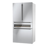 Bosch – 800 Series 20 Cu. Ft. 4-Door French Door Counter-Depth Smart Refrigerator with Beverage Cooler Drawer – Stainless steel