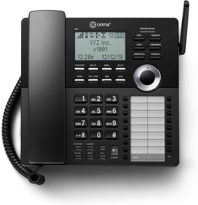 ooma DP1-T Wireless Business Desk Phone. Connects wirelessly to ooma Telo Base Station. Works with ooma Telo VoIP Free Internet Home Phone Service,Black